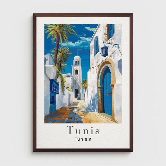 Tunis Retro Travel Poster, North Africa
