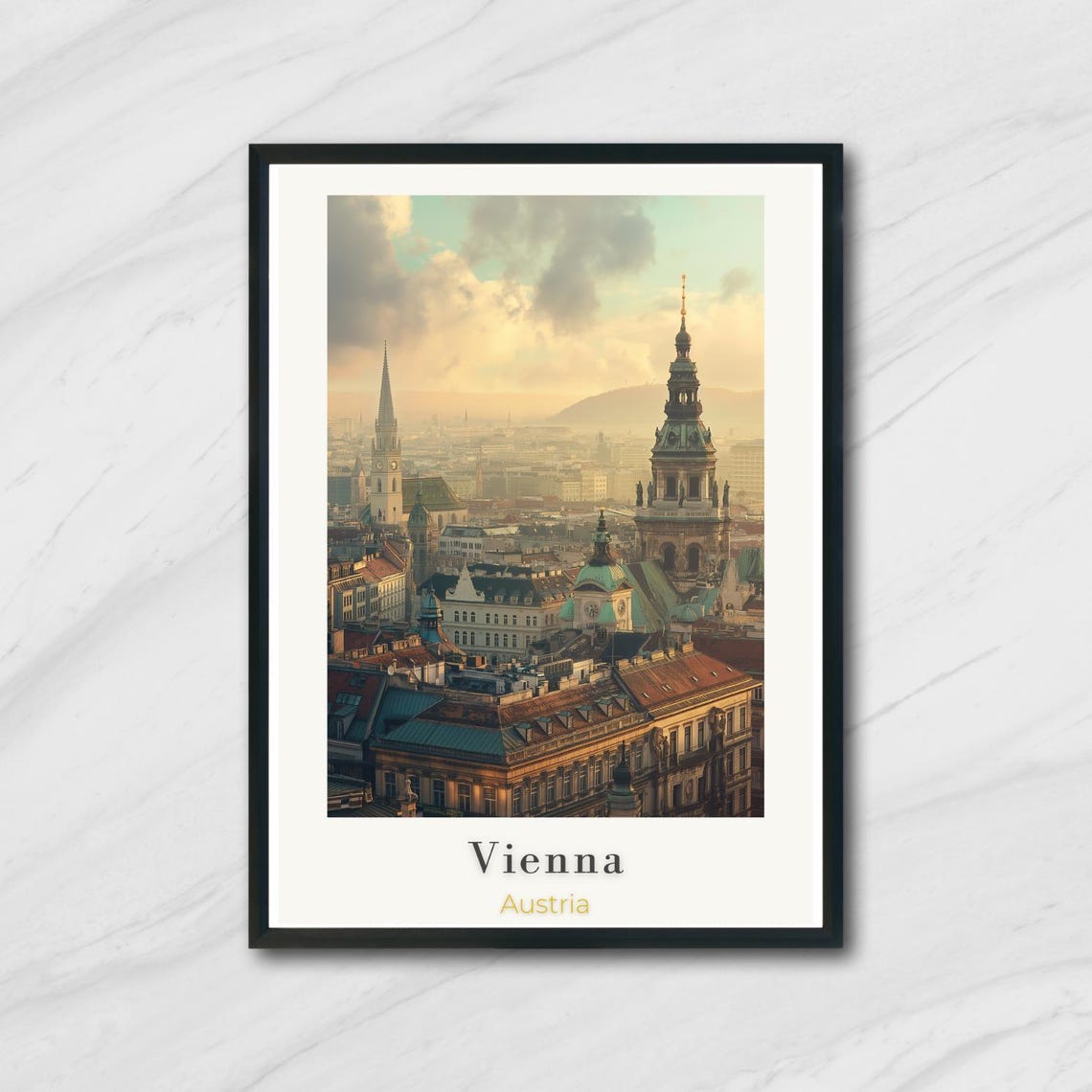 Vienna Travel Poster Vibrant Austria Wall Art Print