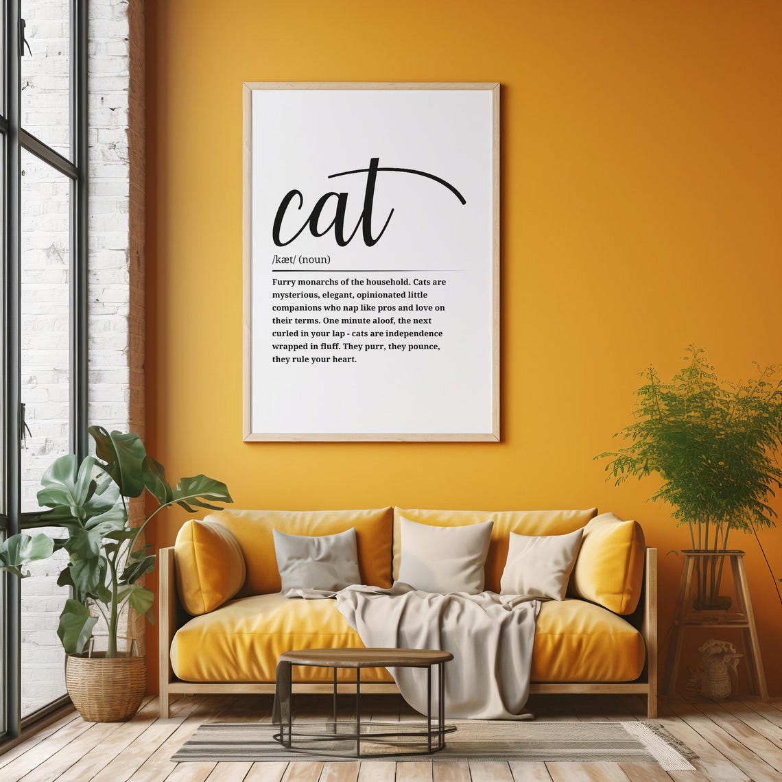Cat Definition Poster Cute Black And White Wall Art For Lovers - Image 6