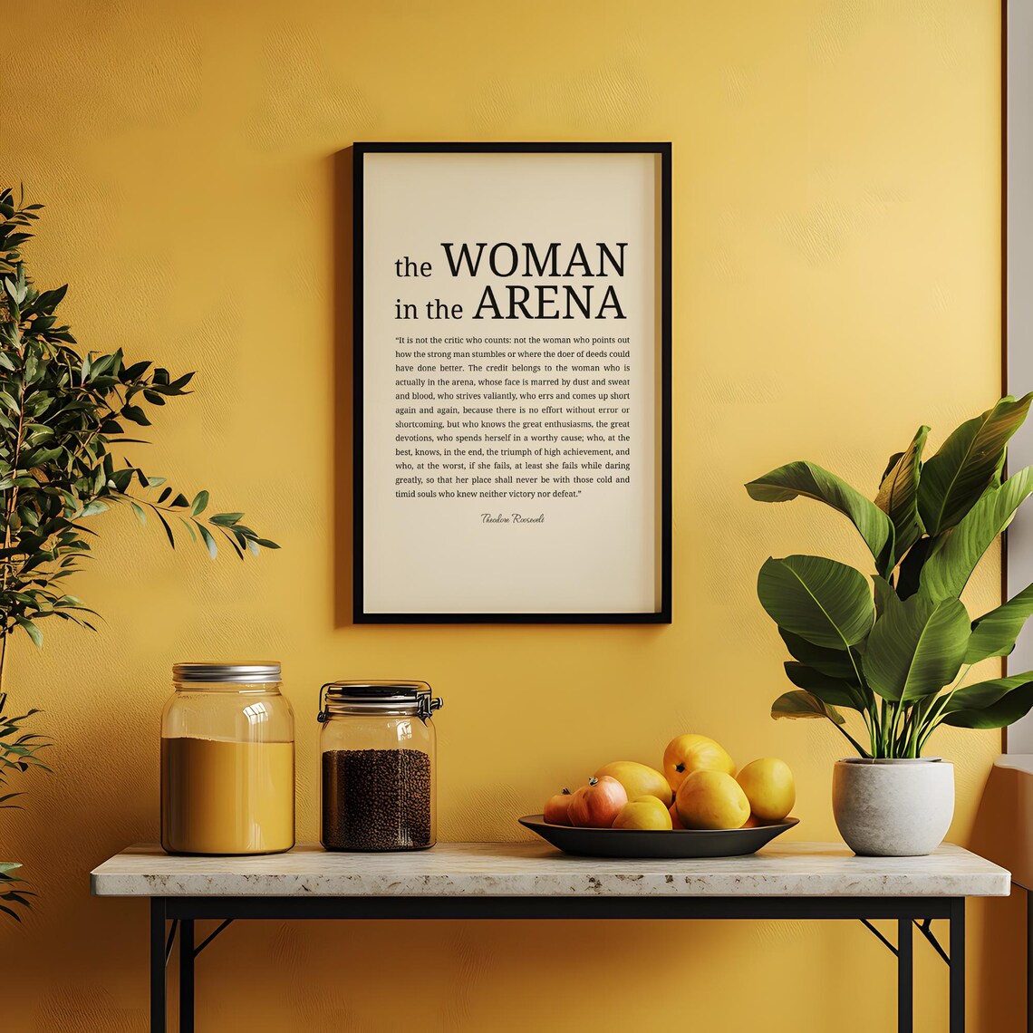 The Woman In The Arena Theodore Roosevelt Quote Empowerment Poster - Image 3