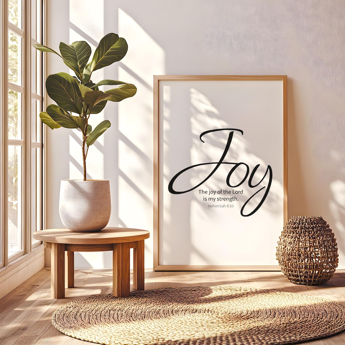 Joy The Joy Of The Lord Is My Strength Nehemiah 8 10 Bible Verse Poster - Image 6