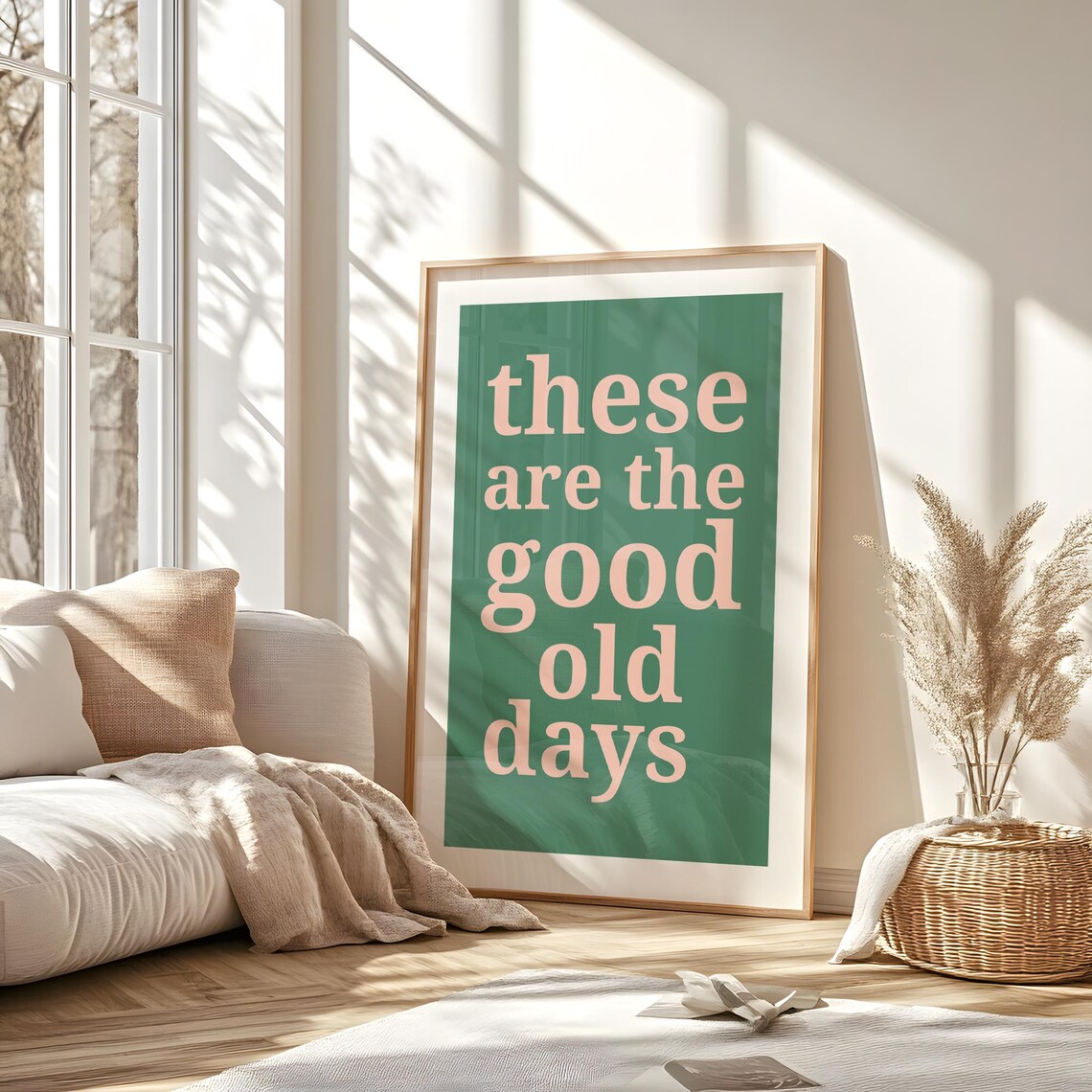 Good Old Days Motivational Quote, Typography Art - Image 3
