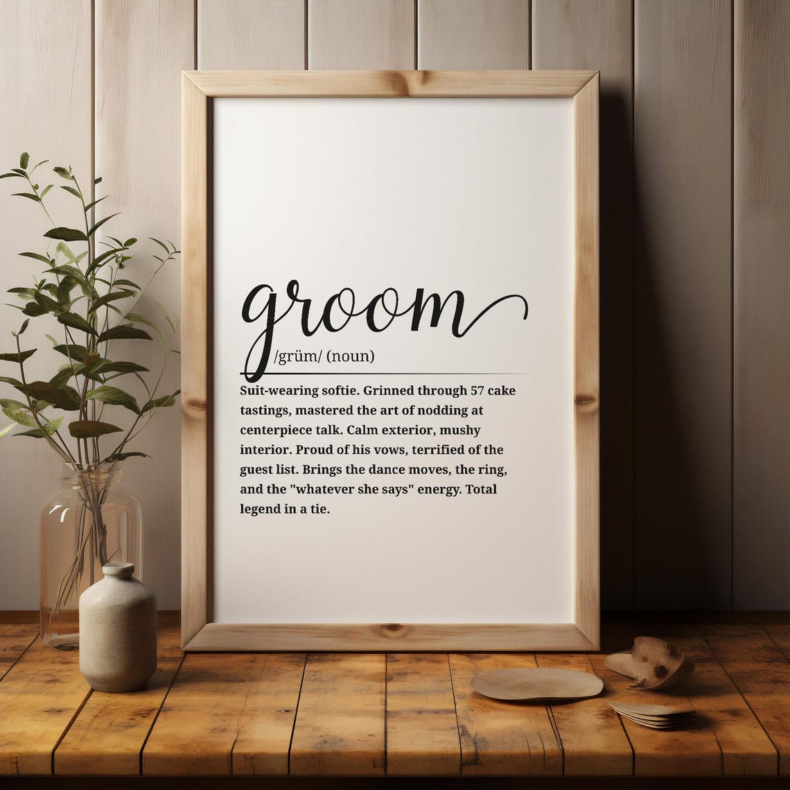 Groom Definition Wall Art Fun Gift Funny Wedding Decor - Image 3