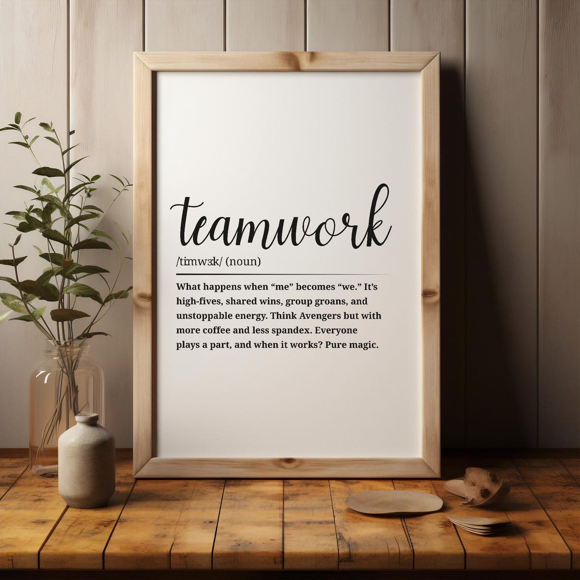 Teamwork Definition Dictionary Style Office Motivational Quote Poster - Image 3
