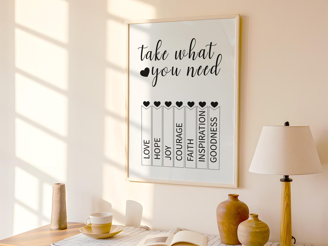 Take What You Need Heart Tear Tabs Interactive Encouragement Poster - Image 4