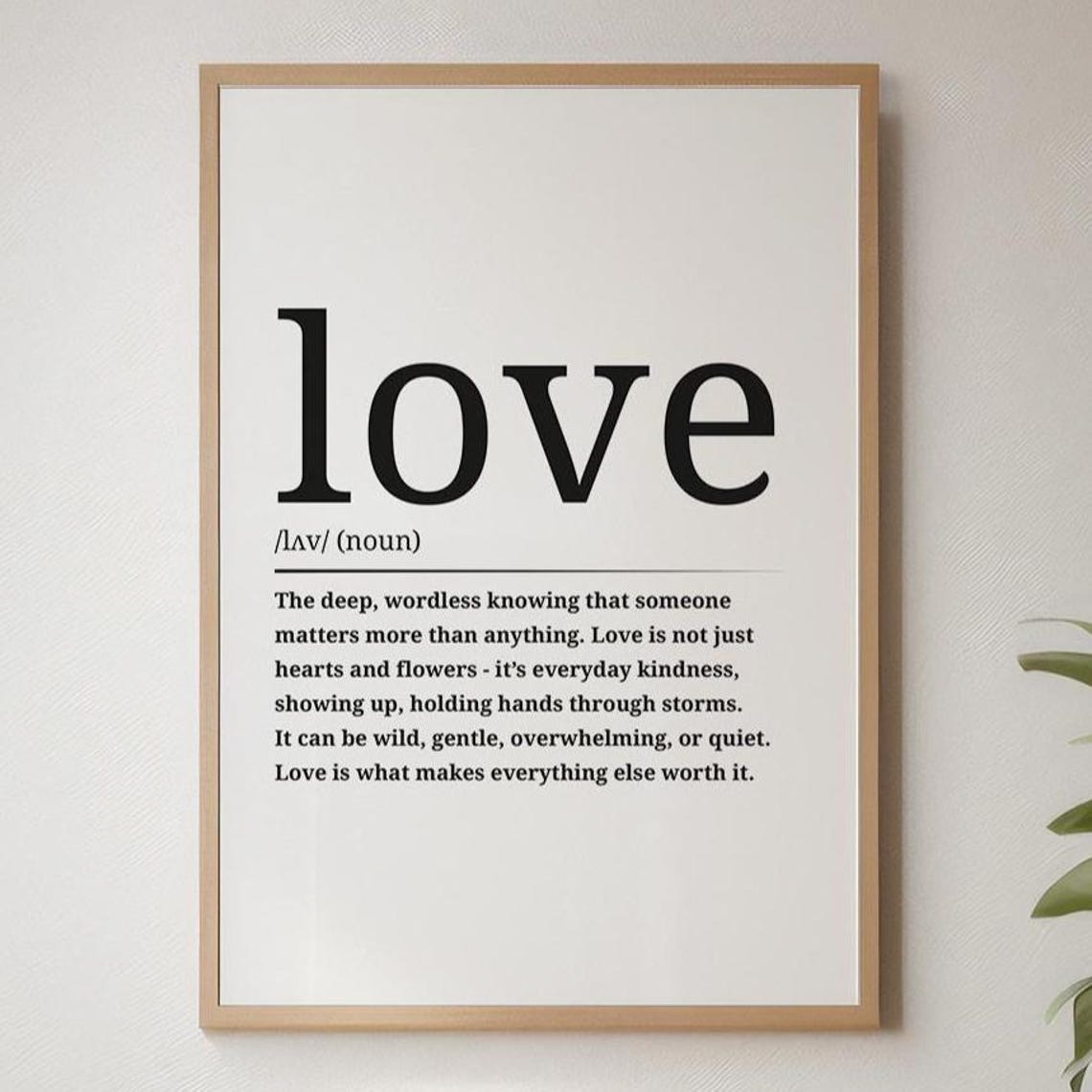 Love Definition Serif Typography Dictionary Style Word Art Poster