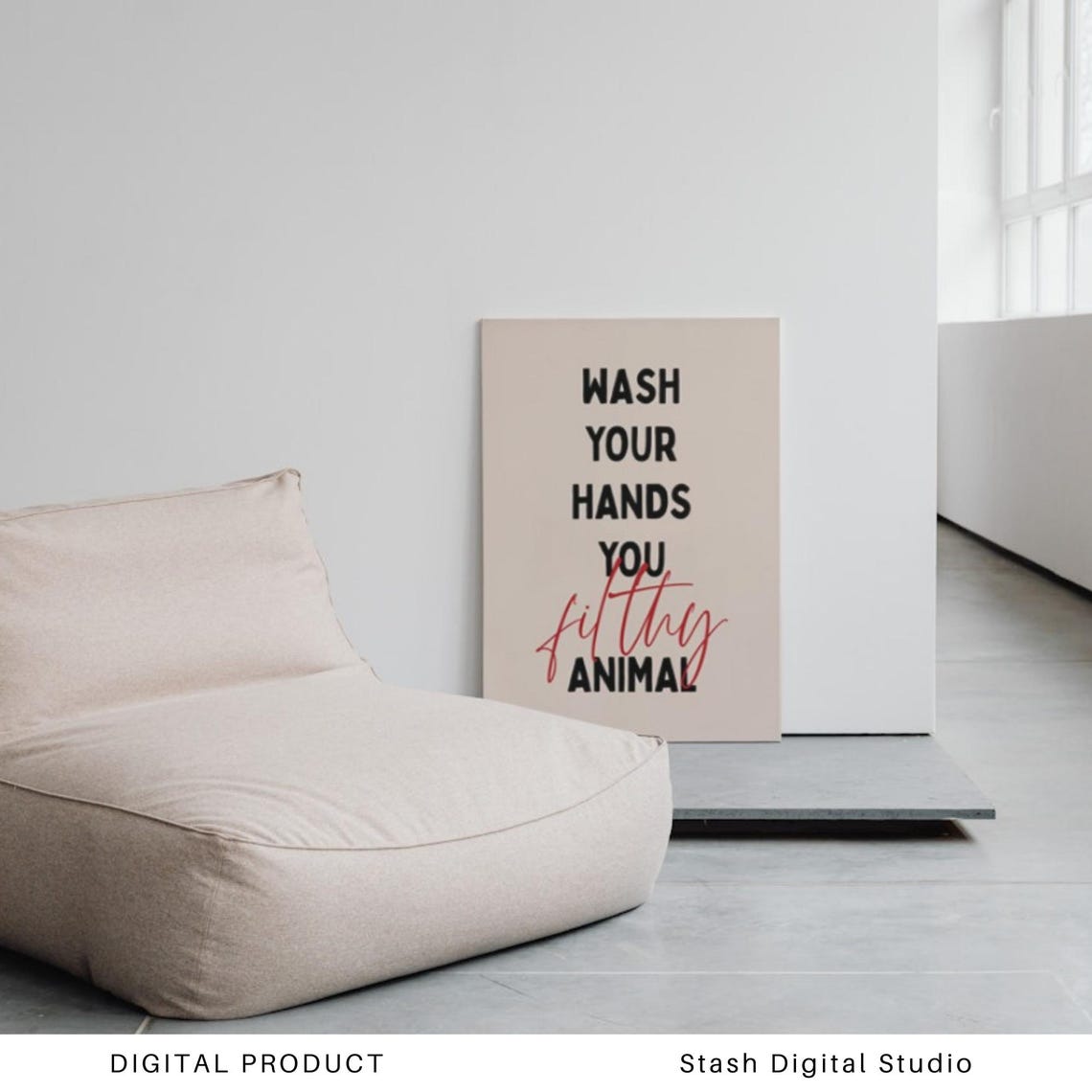 Wash Your Hands You Filthy Animal Funny Bathroom Humor Poster - Image 2