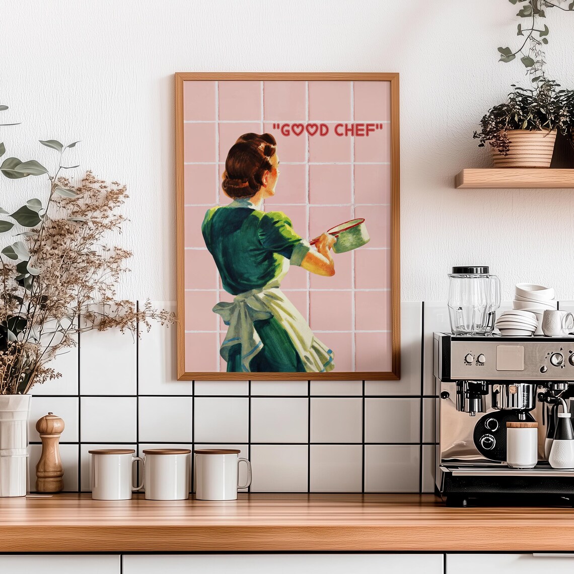 Good Chef Charming Retro Vintage Housewife Cooking Kitchen Wall Art - Image 7