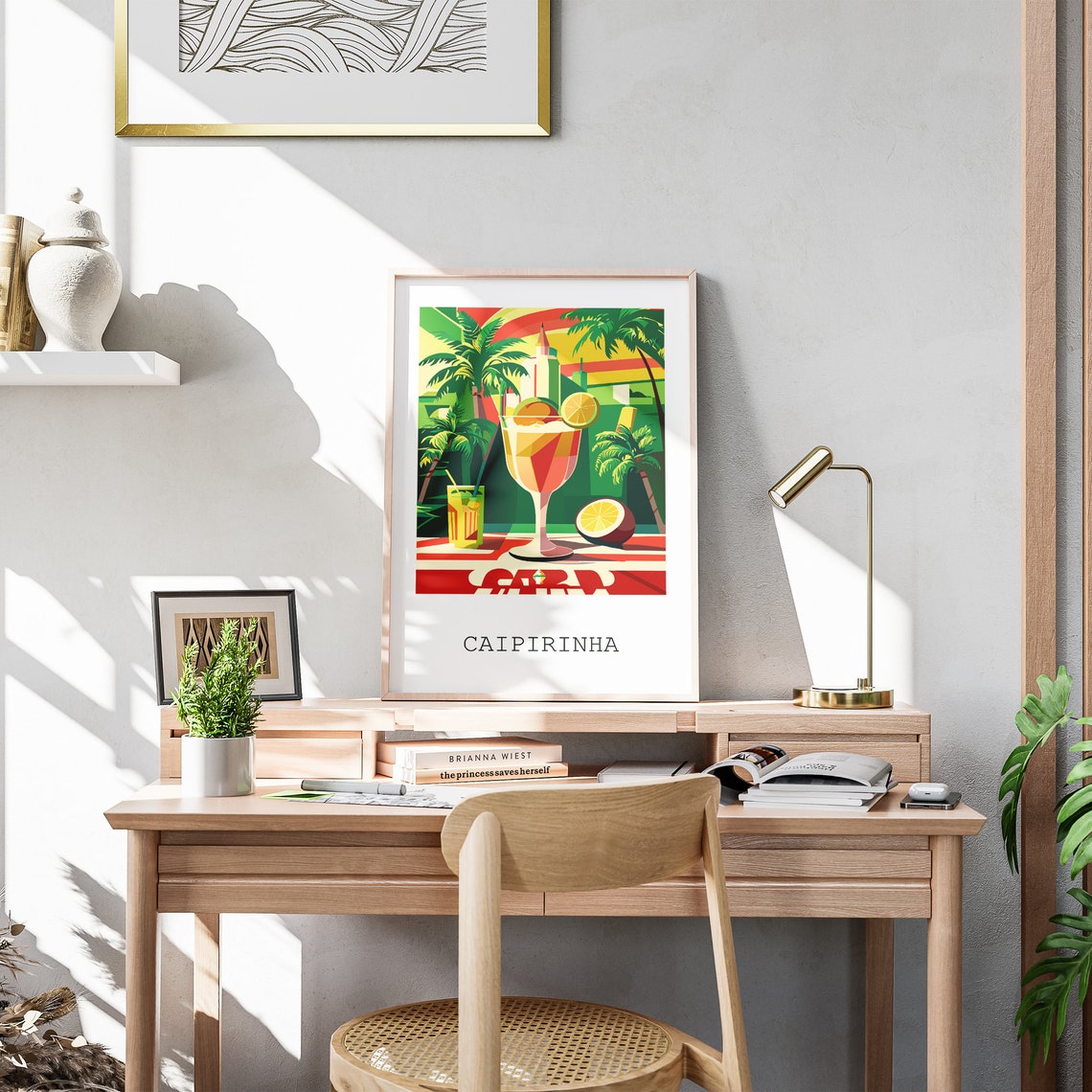 Caipirinha Cocktail Vibrant Brazilian Bar Illustration Poster - Image 3