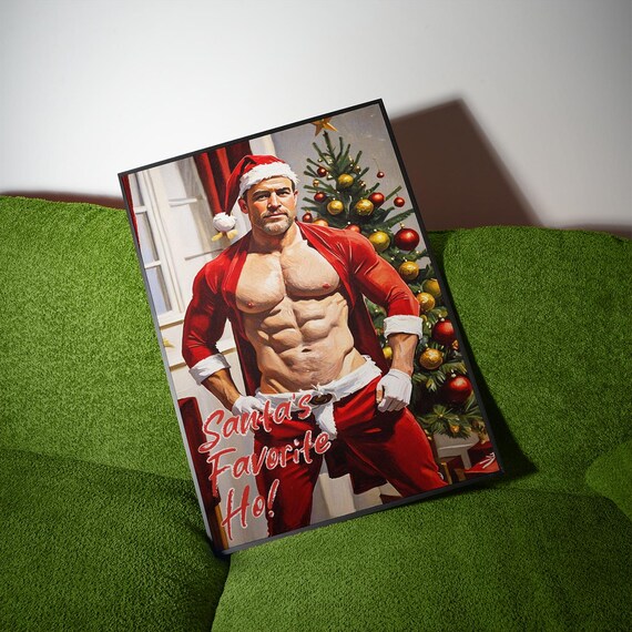 Naughty Santas Favorite Ho Sexy Santa Christmas Tree Funny Poster