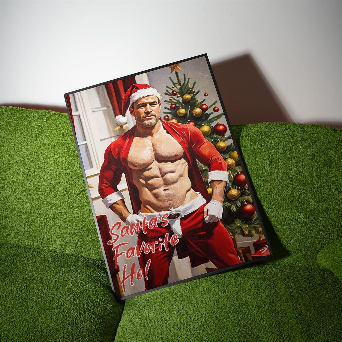 Funny Gay Santa Christmas Poster Holiday Party Wall Art
