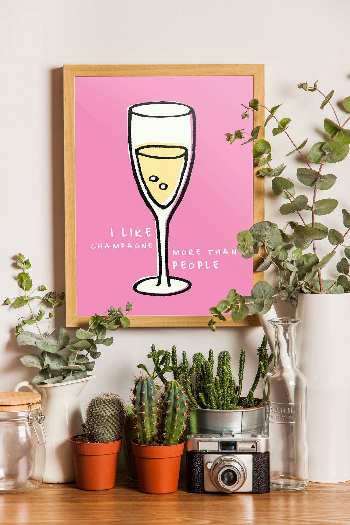 Humorous Saying Champagne Print Drinks Poster Bar Wall Decor Kitchen Wall Art Funny Champagne Poster Art Prints - Image 5