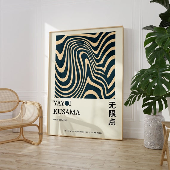 Yayoi Kusama Exhibition Poster Gallery Wall Art Kusama Print Kusama Nets Japanese Decor Printable Minimalist Poster