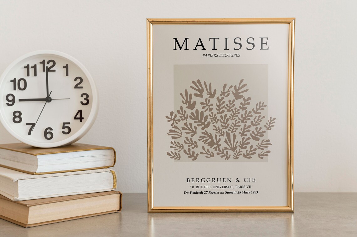 Matisse Berggruen Cie 1953 Exhibition Poster Beige Cutout Leaves Art - Image 4