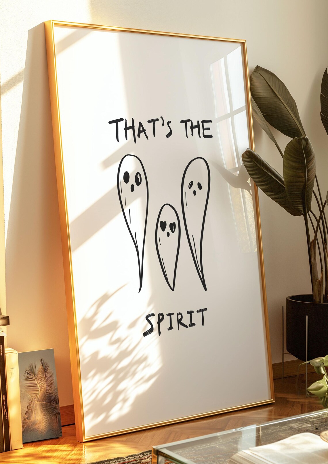 Cute Halloween Ghosts Print Blackwhite Hand Drawn Fall Decor Minimalist Halloween Printable Wall Art - Image 5