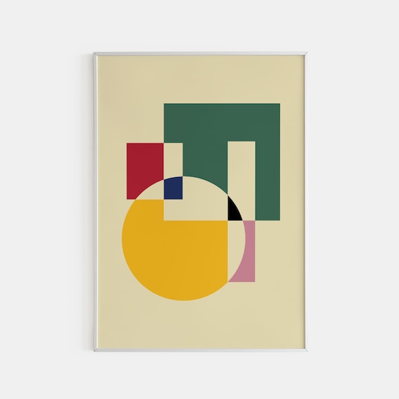Bauhaus Vintage Museum Poster, Geometric Art Print