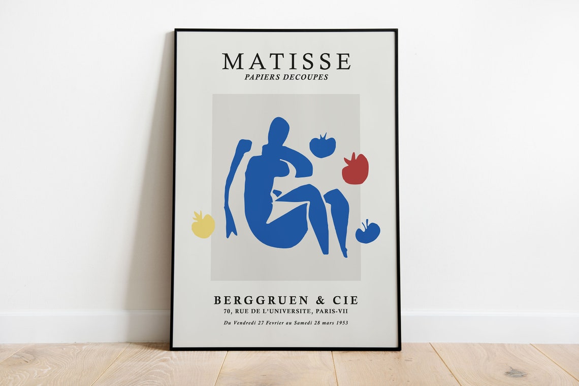 Matisse Blue Figure Paper Cutout Berggruen Paris Exhibition Poster - Image 4