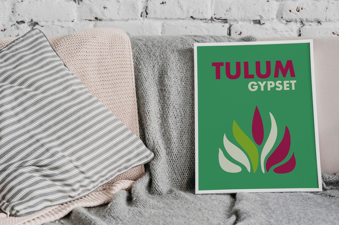 Tulum Gypset Mexico Travel Poster Green Abstract Tropical Leaf Art - Image 3