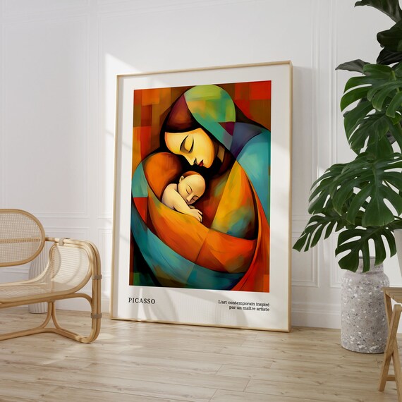 Pablo Picasso Motherchild Wall Art Print Vintage Maximalist Poster Famous Artist Print Instant