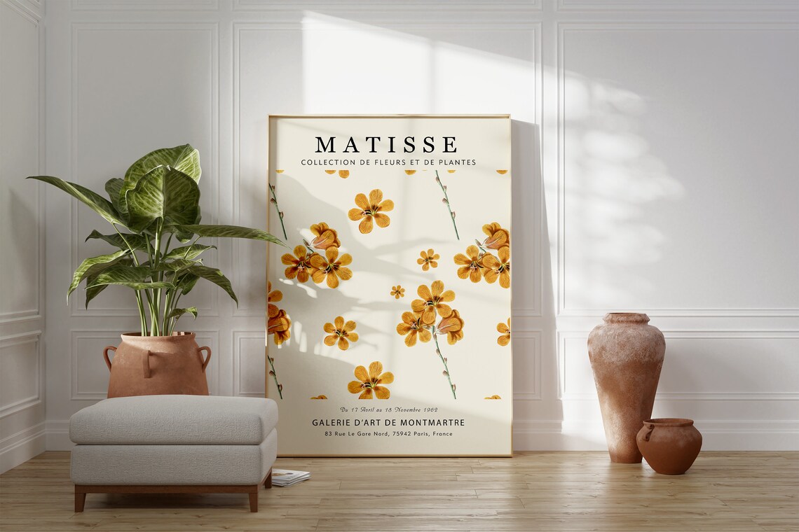 Matisse Golden Yellow Blossom Branch Floral Gallery Art Print