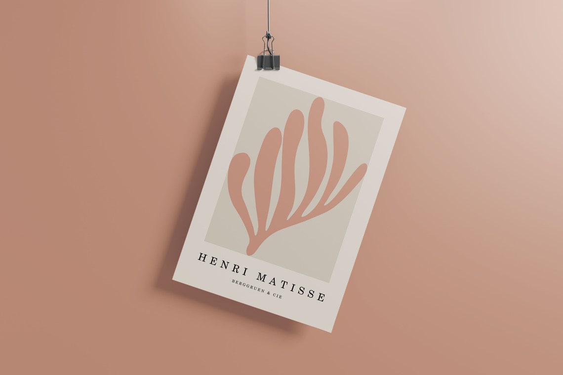 Henri Matisse Berggruen Cie Print Blush Leaf Cutout Minimalist Art - Image 2