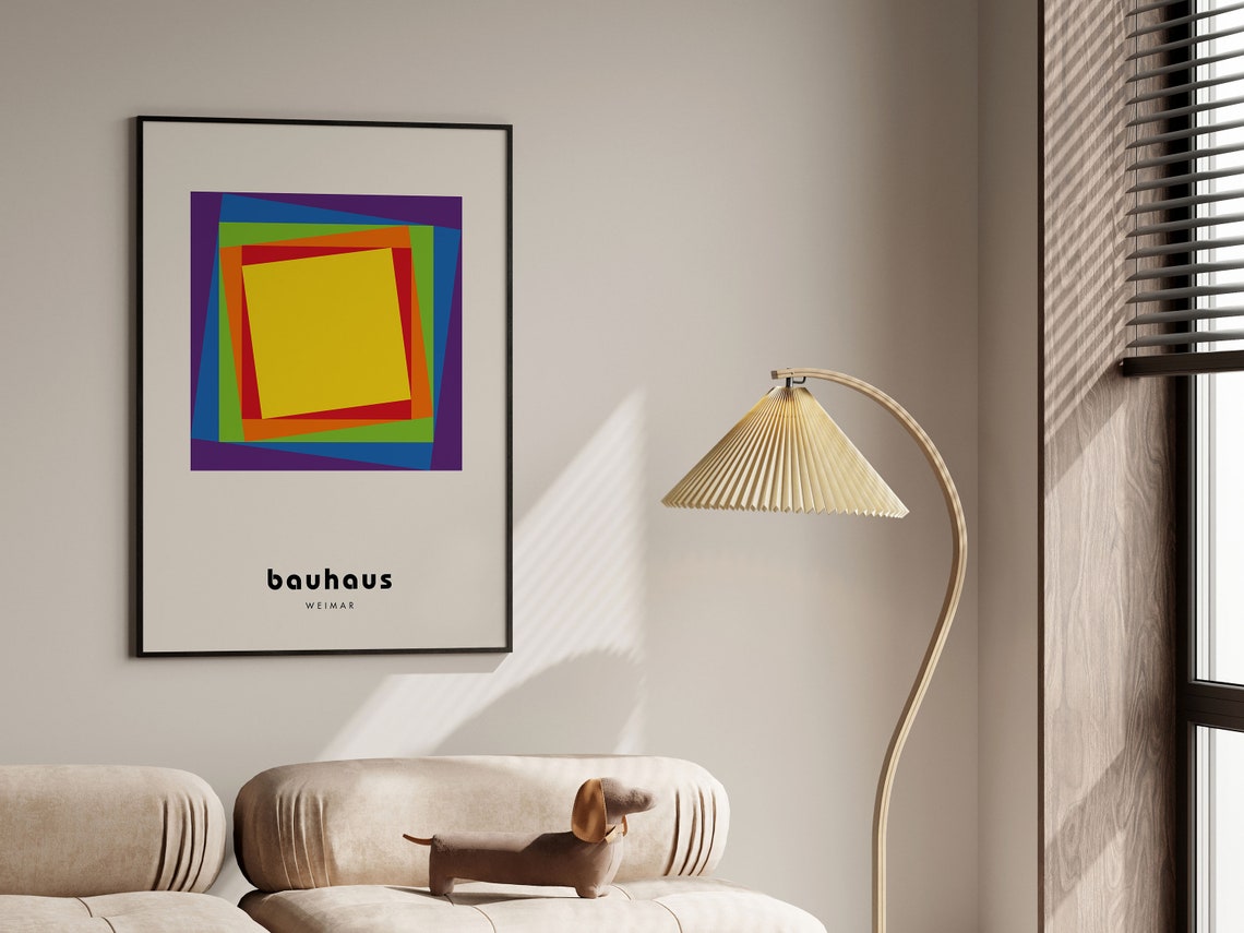 Rainbow Layered Square Pride Bauhaus Weimar Mid Century Poster - Image 5