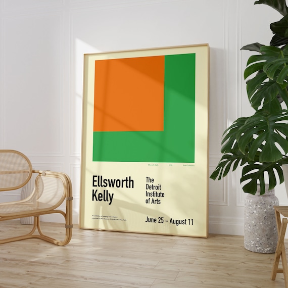 Ellsworth Kelly Detroit Institute Of Arts Orange Green Geometric Poster