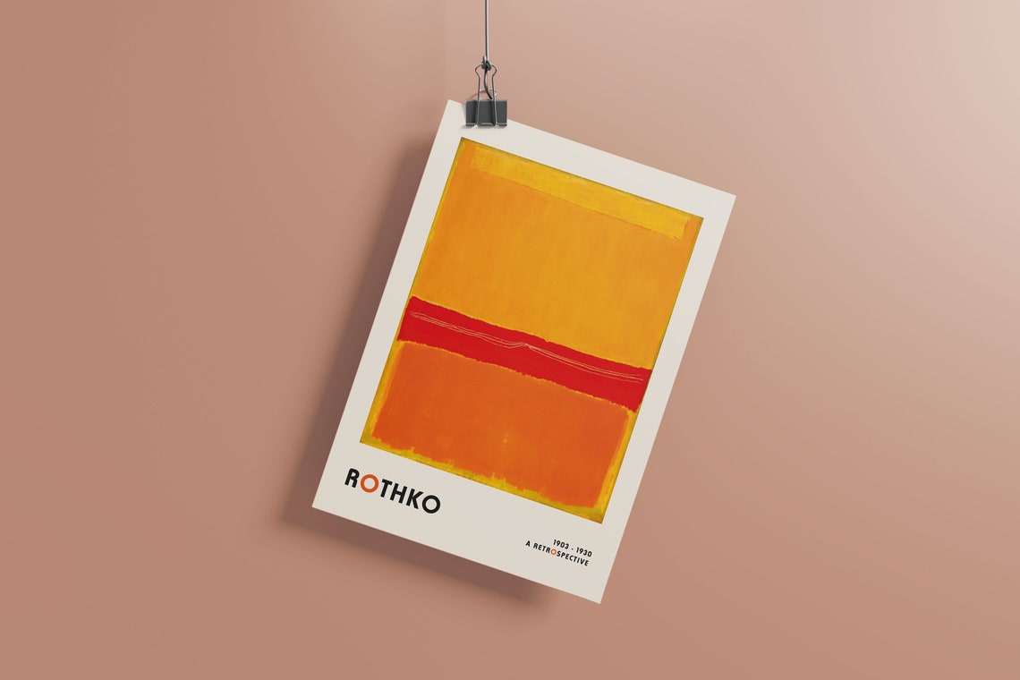 Mark Rothko Orange Red Color Field Retrospective Gallery Art Poster - Image 2