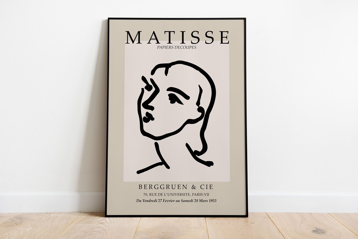 Henri Matisse Woman Sketch, Neutral Line Art Print - Image 4