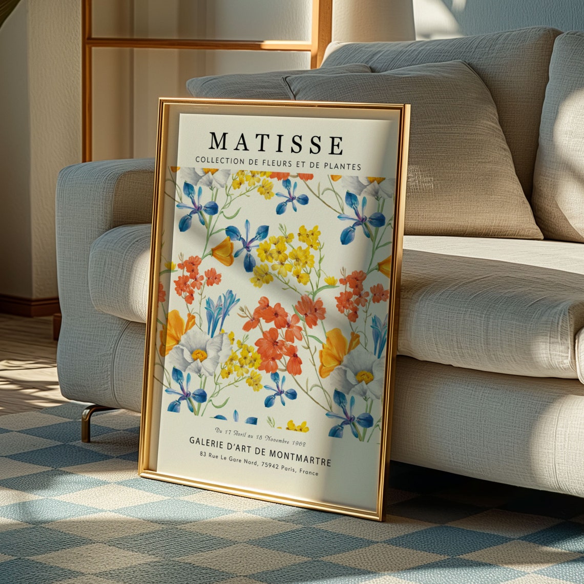 Matisse Bright Wildflower Garden Blue Iris Floral Gallery Print - Image 5