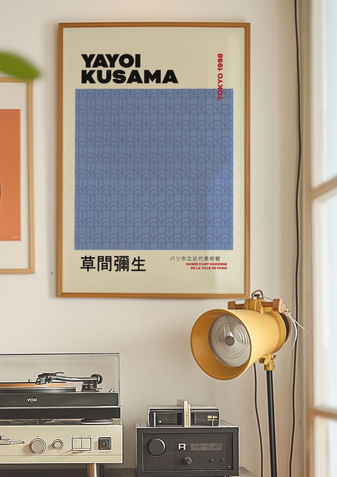 Yayoi Kusama Tokyo 1998 Blue Wave Pattern Exhibition Art Poster - Image 2
