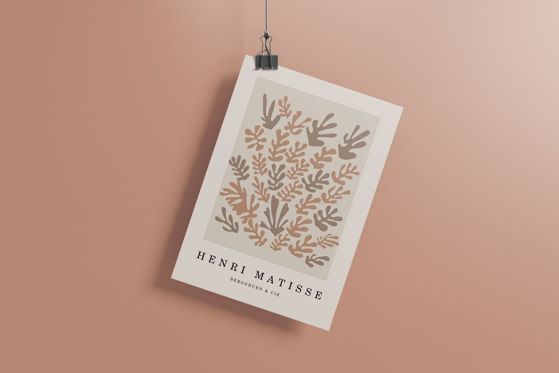 Henri Matisse Coral Cutout Fronds Boho Neutral Minimalist Poster - Image 2