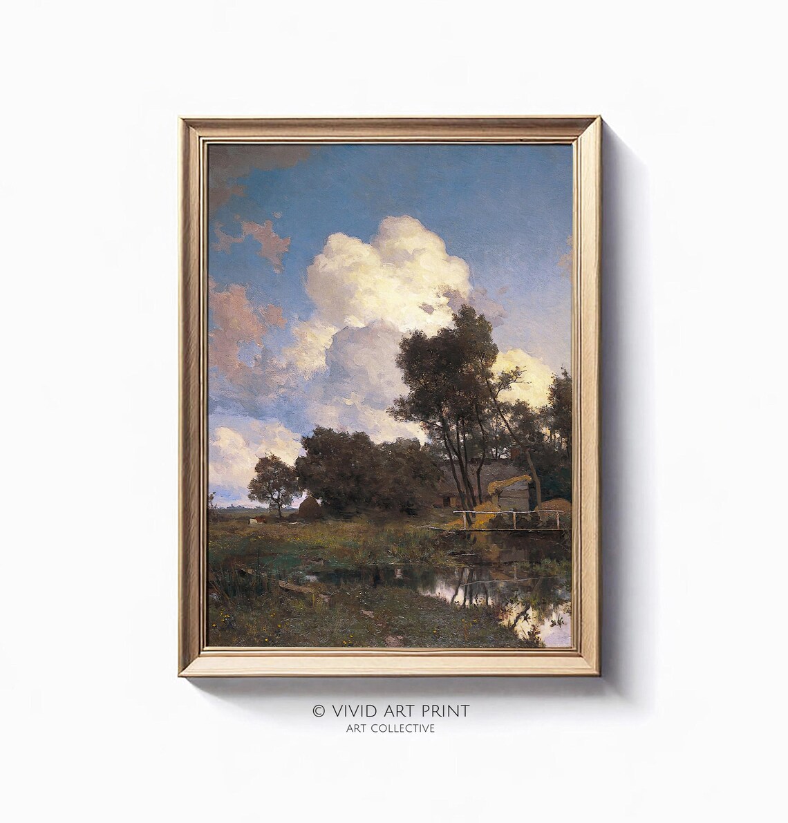 Rustic Farmhouse Vintage Landscape Art Print