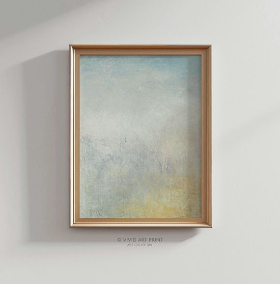 Moody Abstract Oil Painting, Vintage Skyscape Art Print