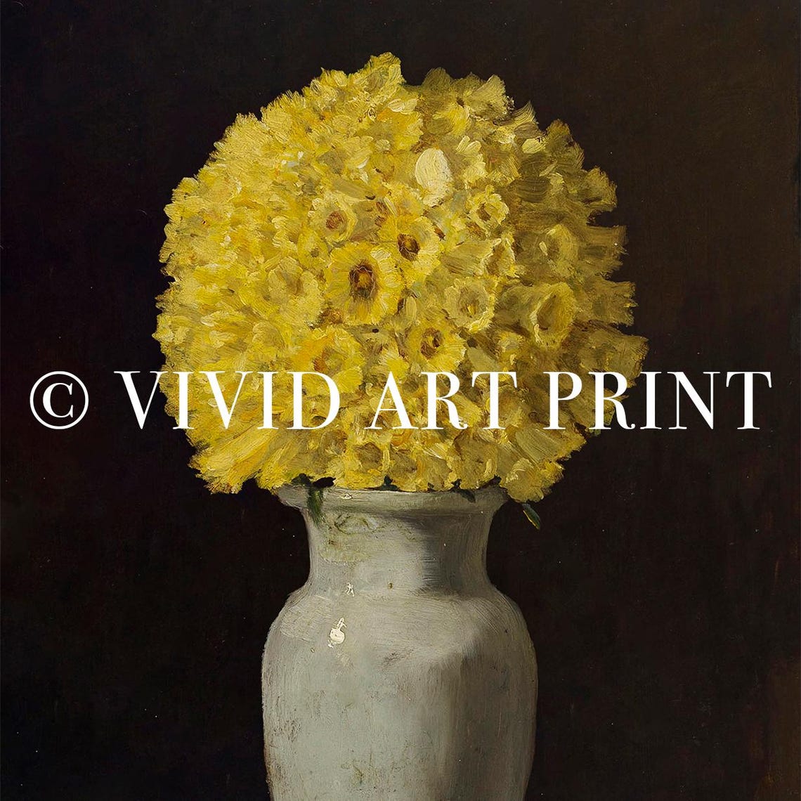 Vintage Chrysanthemums Still Life, Floral Art Print - Image 4