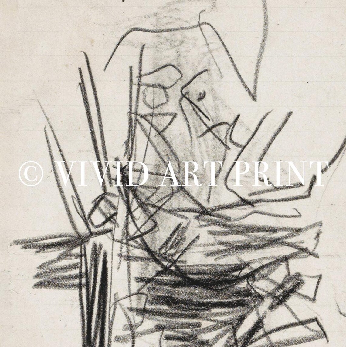 Vintage Minimalist Sketch, Modern Abstract Art Print - Image 4