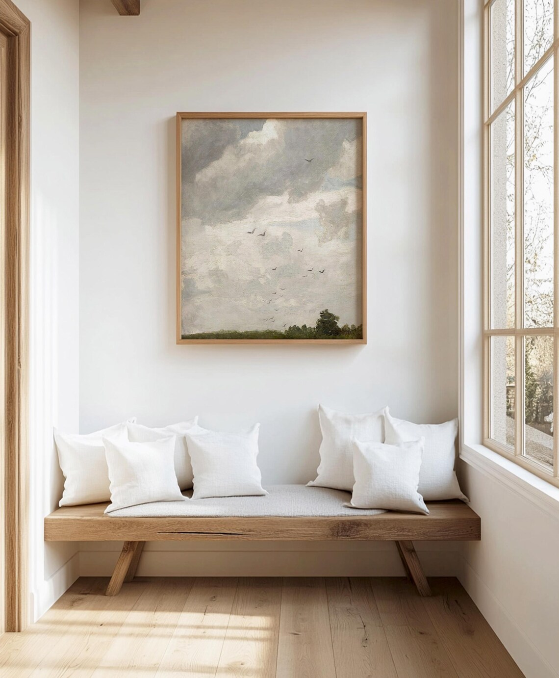 Vintage Cloudscape, Romantic Sky And Birds Study - Image 3