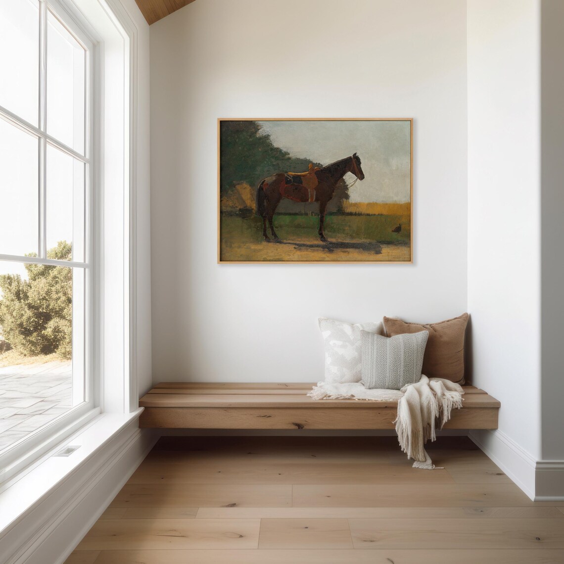 Rustic Horse Painting, Vintage Farmhouse Equestrian - Image 3