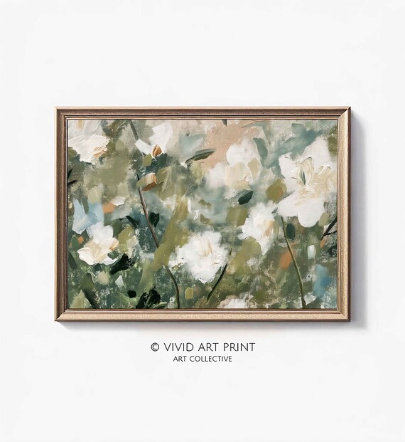 Abstract Floral Impressions, Spring Elegance Art Print