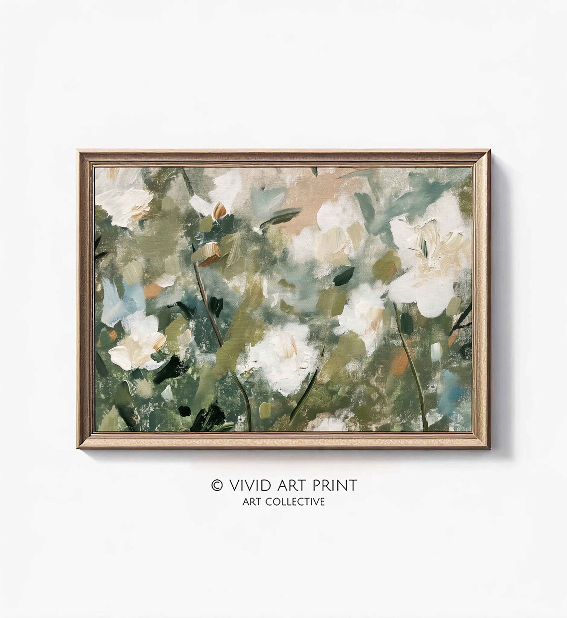 Abstract Floral Impressions, Spring Elegance Art Print