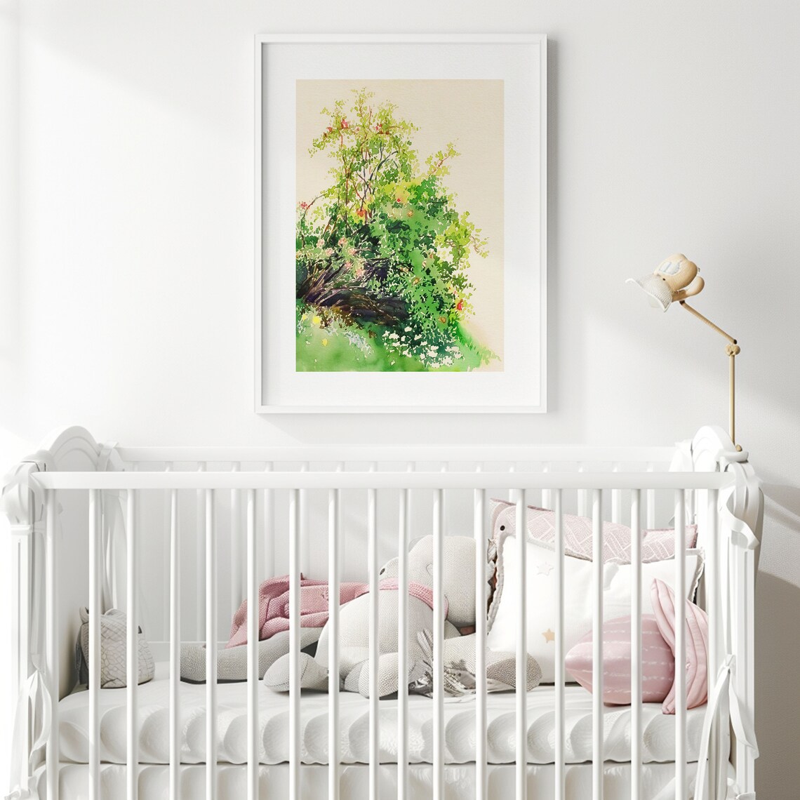 Wild Roses Watercolor, Neutral Nursery Art Print - Image 3