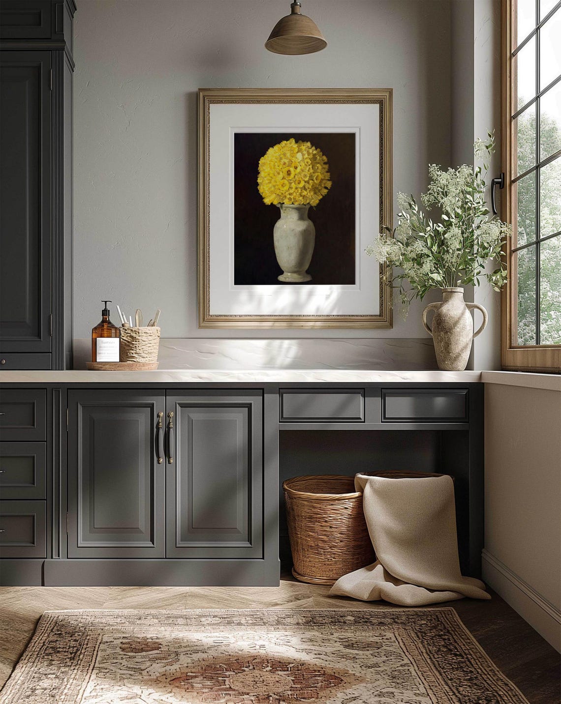 Vintage Chrysanthemums Still Life, Floral Art Print - Image 3