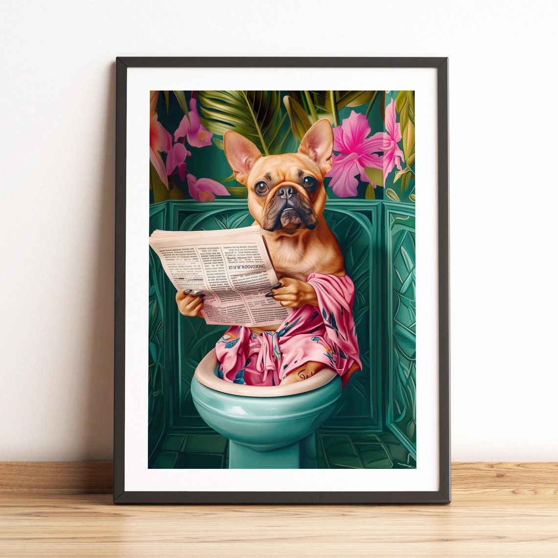 Bathroom Fawn French Bulldog Print Funny Poster French Bulldog Poster Funny Bathroom Wall Decor Toilet Wall Art Bathroom Wall Art Dog Poster