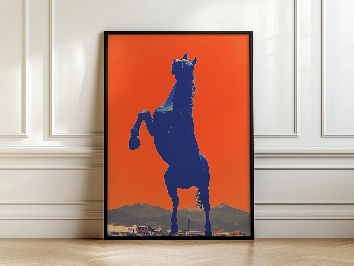 Denver Bronco Horse, Minimalist Boho Art Print - Image 7