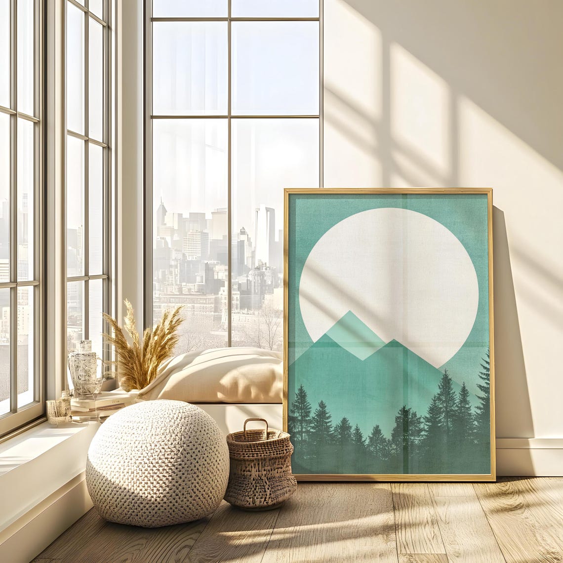 Mountain Sun Wall Hanging Masculine Wall Art Art Alpha Male Guy Apartment Decor Over Bed Wall Art - Image 3