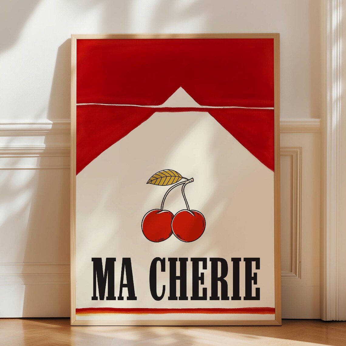 Ma Cherie Cherry Vintage Matchbox Retro Trendy Pop Art Wall Poster