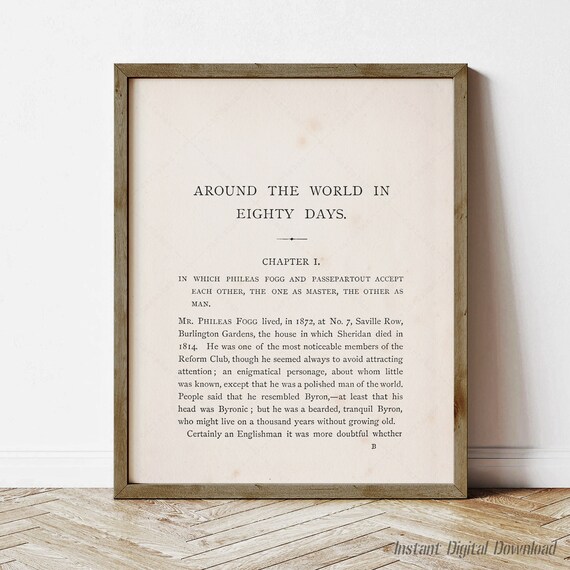 Jules Verne Around The World In Eighty Days Chapter One Page Print