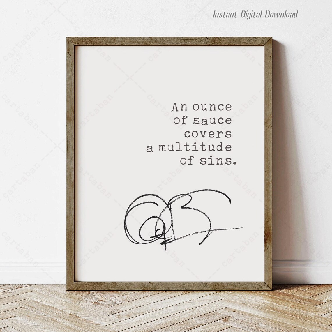 Anthony Bourdain Quote Kitchen Wall Art Print