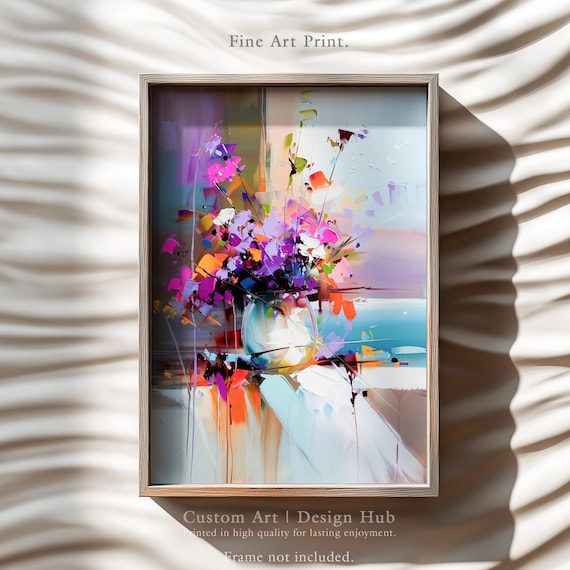 Colorful Floral Bouquet Abstract Impressionist Modern Still Life Art Poster