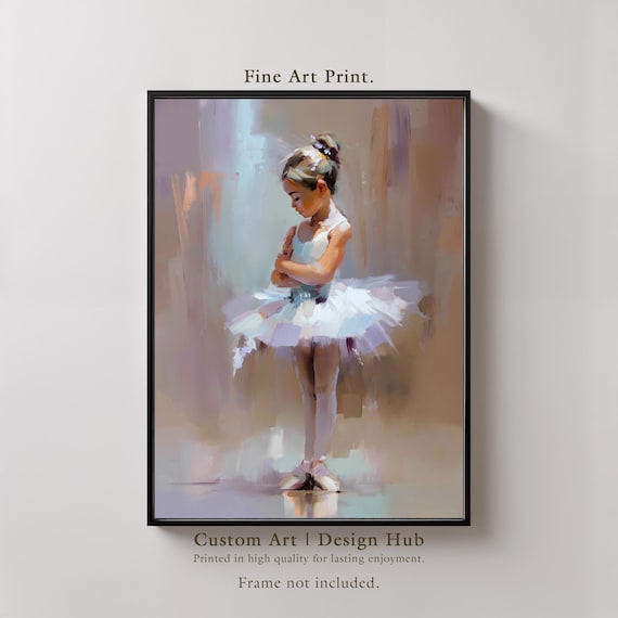 Ballerina Art Print Graceful Ballet Dancer In White Tutu